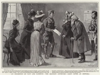 Eine Ausstellung von Takt und Geduld, die tägliche Audienz des Militärgouverneurs in Pretoria